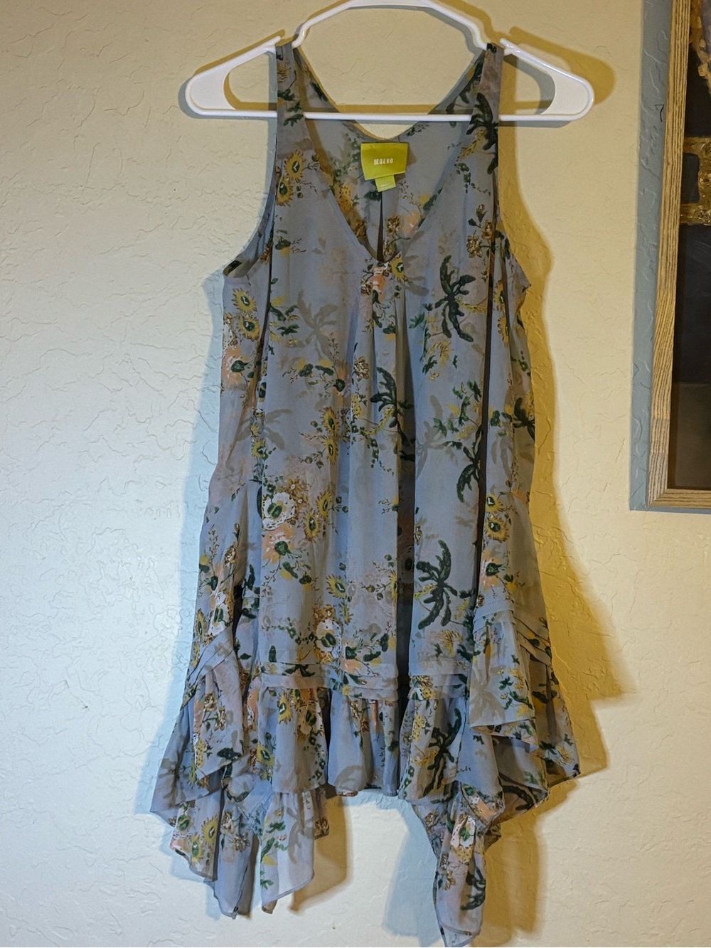 Sheer grey floral top MAEVE